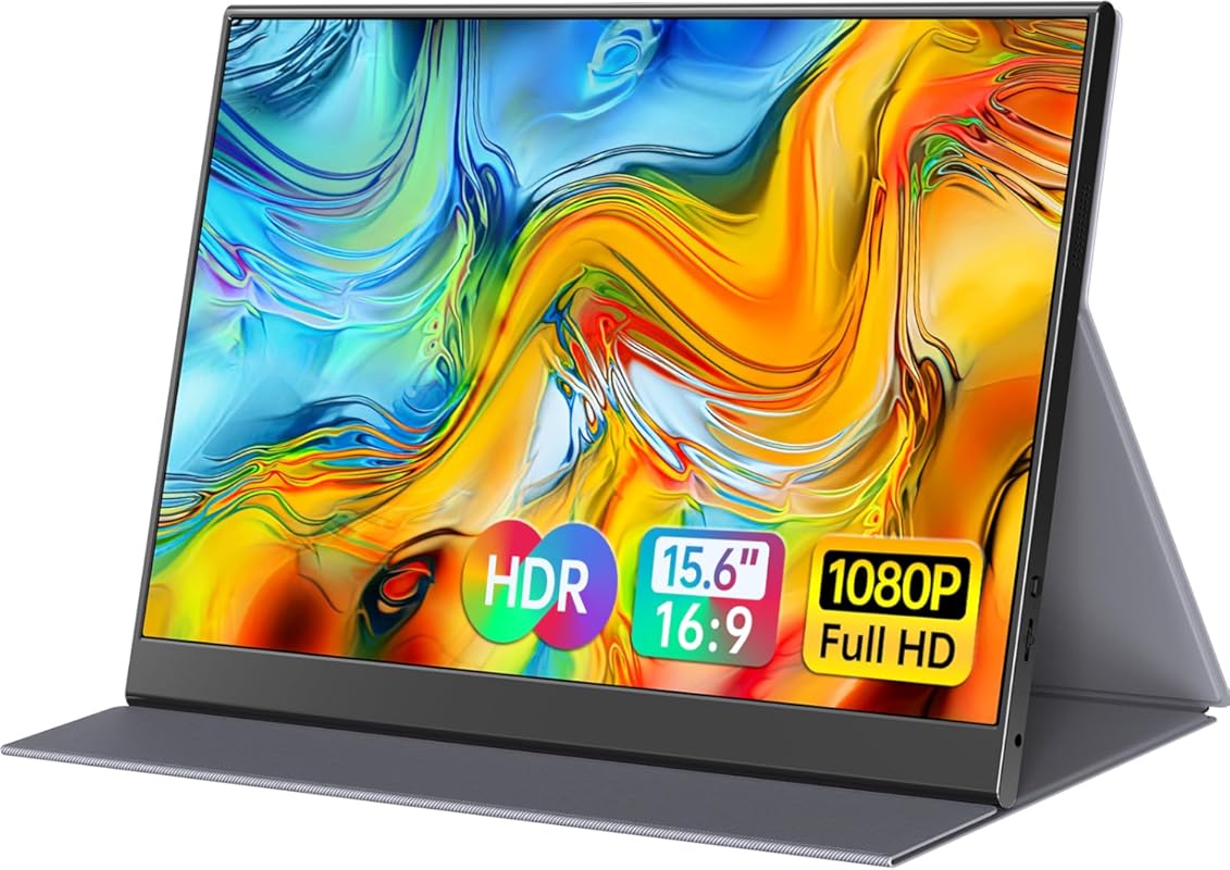 15.6-inch Portable Monitor: 1080P FHD, USB-C/HDMI, IPS Ultra-Thin Zero