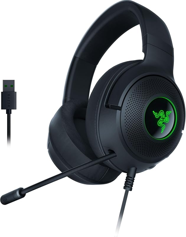 Razer Kraken V3 X Wired USB Gaming Headset with Lightweight Build, Tri
