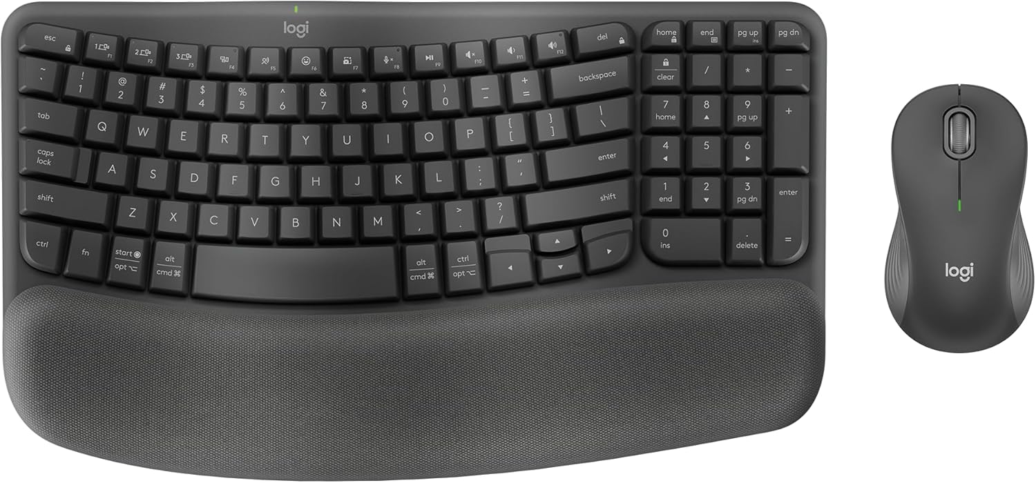 Logitech Wave Keys MK670 with M550 L Wireless Mouse, Natural Typing, B