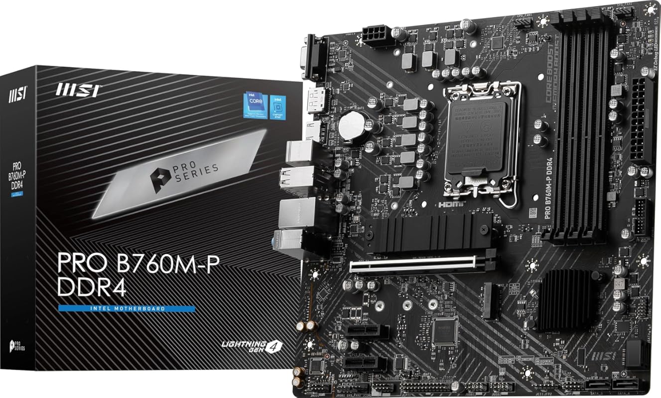 MSI PRO B760M-P DDR4 mATX Motherboard Intel 12th-14th Gen PCIe 4.0 M.2