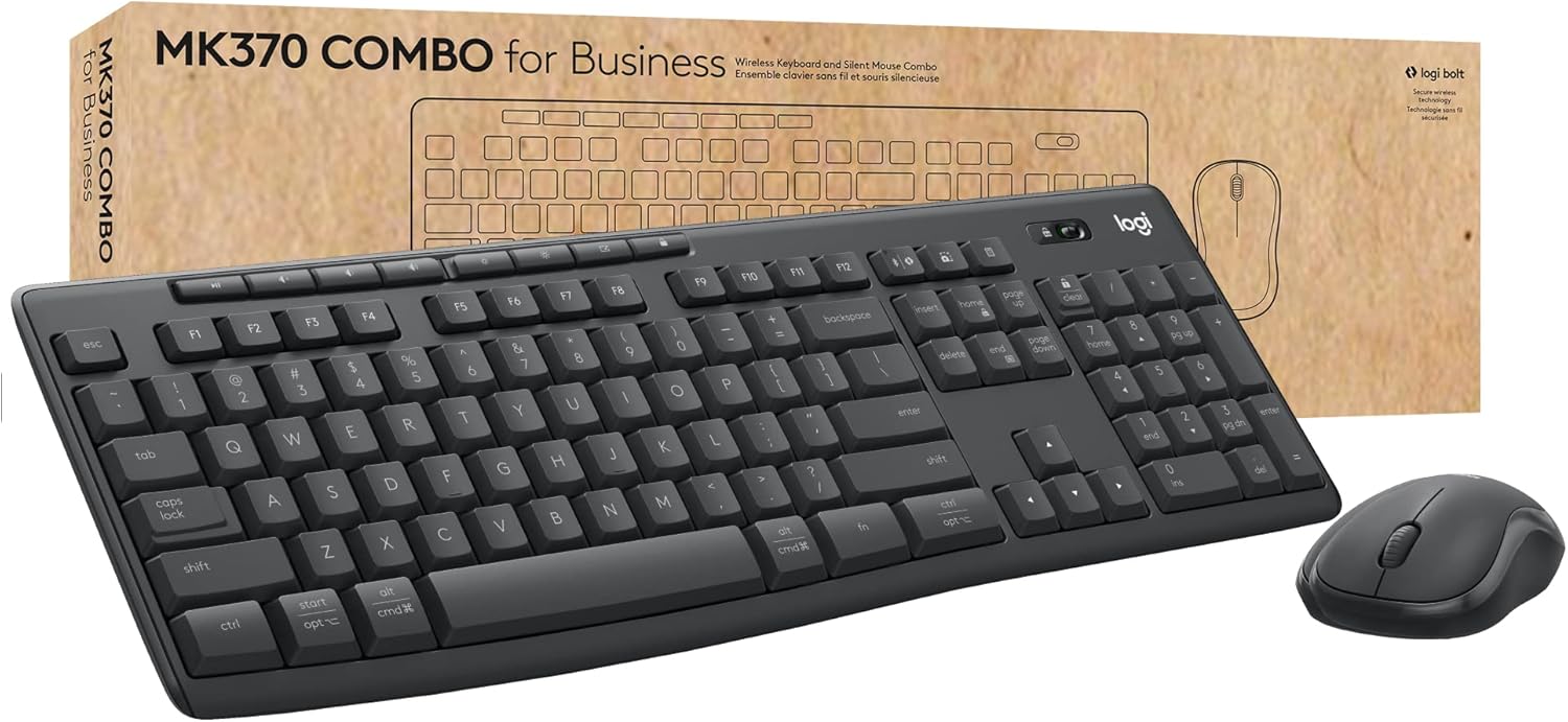 Logitech MK370 Business Wireless Full-Size Combo: Secure Logi Bolt USB
