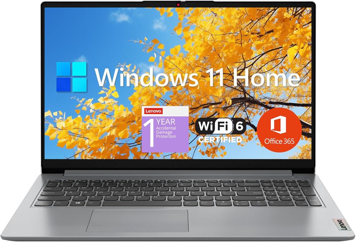 Lenovo IdeaPad 1 15.6-inch Laptop, Intel Dual Core, 12GB RAM, 512GB SS