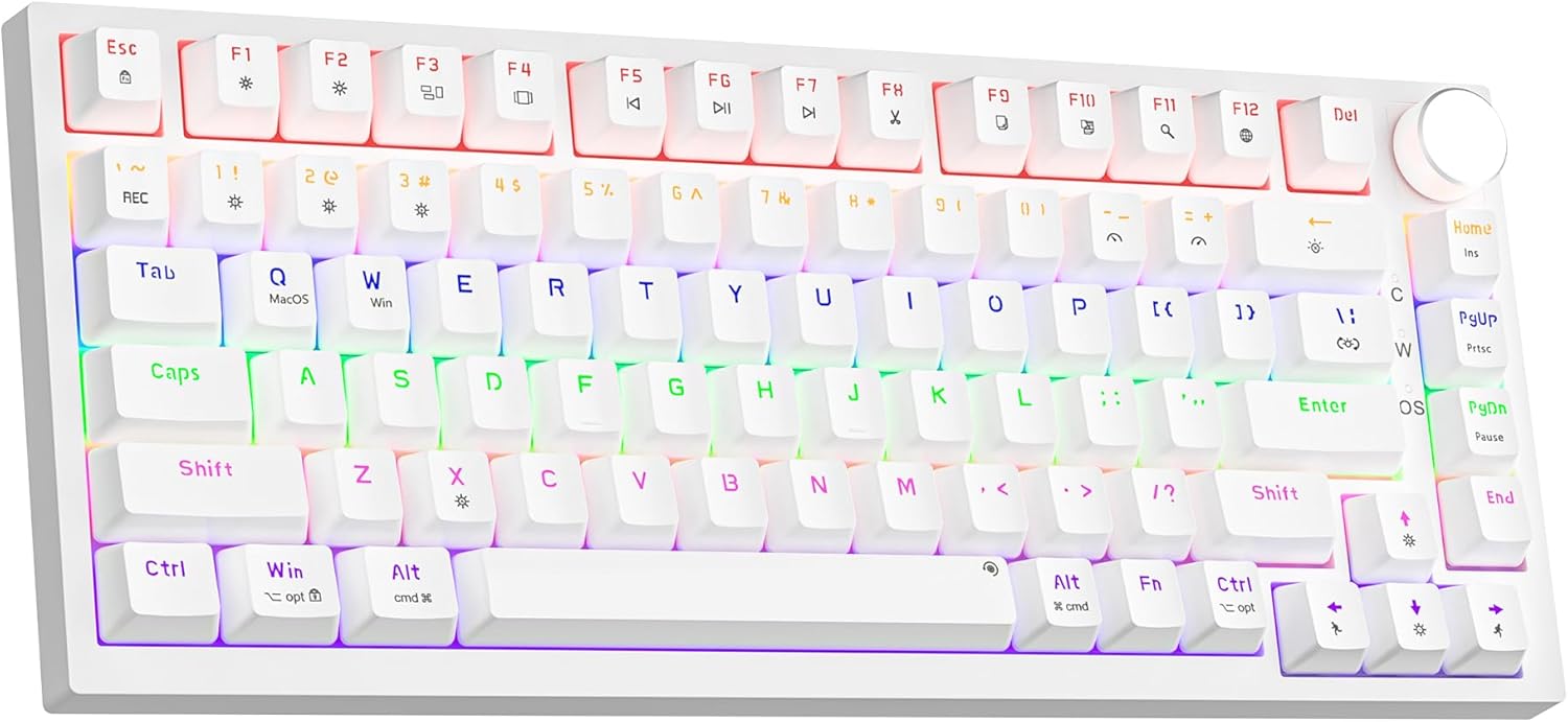 Newmen GM326 75% Wired Mechanical Gaming Keyboard, Hot-Swappable Red S