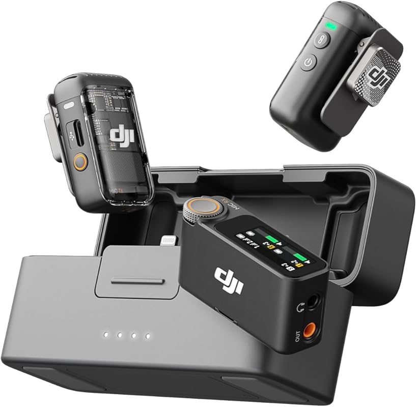 DJI Mic 2 Wireless Lavalier System with 2TX 1RX & Charging Case: Intel