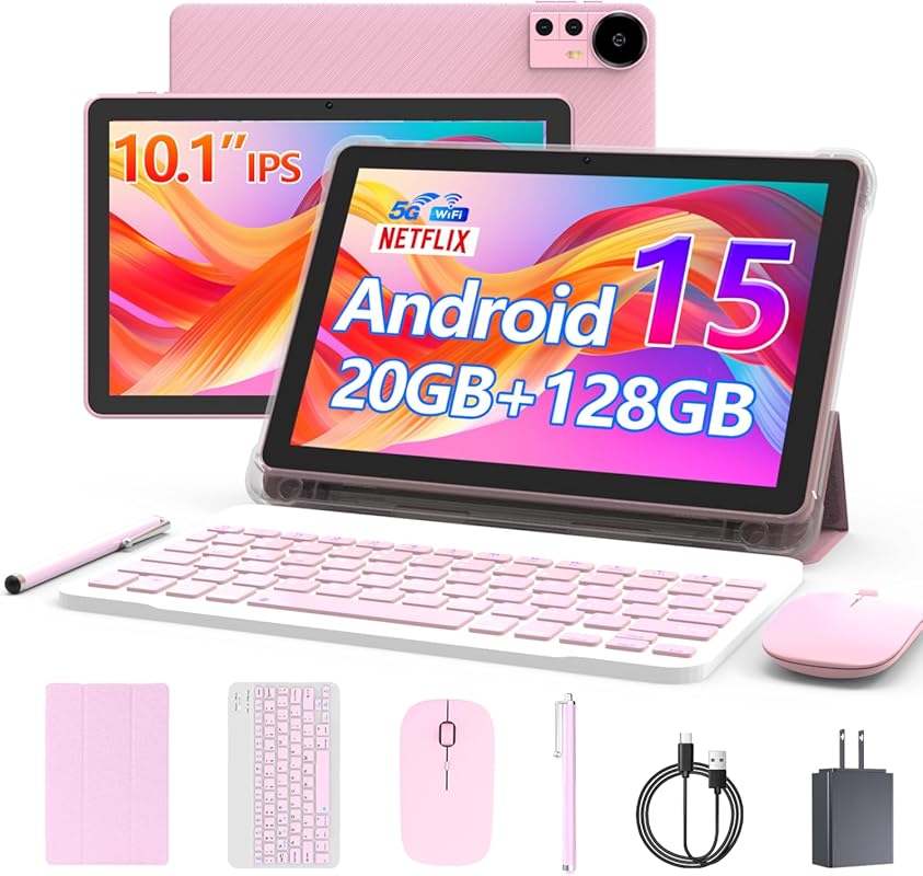 10-inch Android 15 Tablet: 20GB RAM, 128GB+2TB, Quad-Core, 1280x800, W