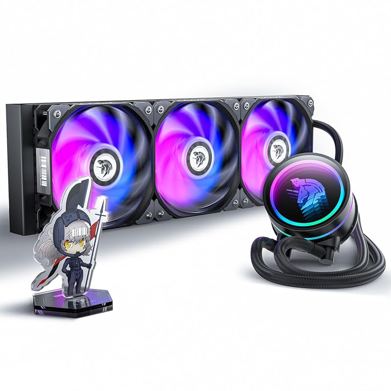 AsiaHorse WK-A360 ARGB AIO CPU Liquid Cooler with 360mm Radiator, Dual