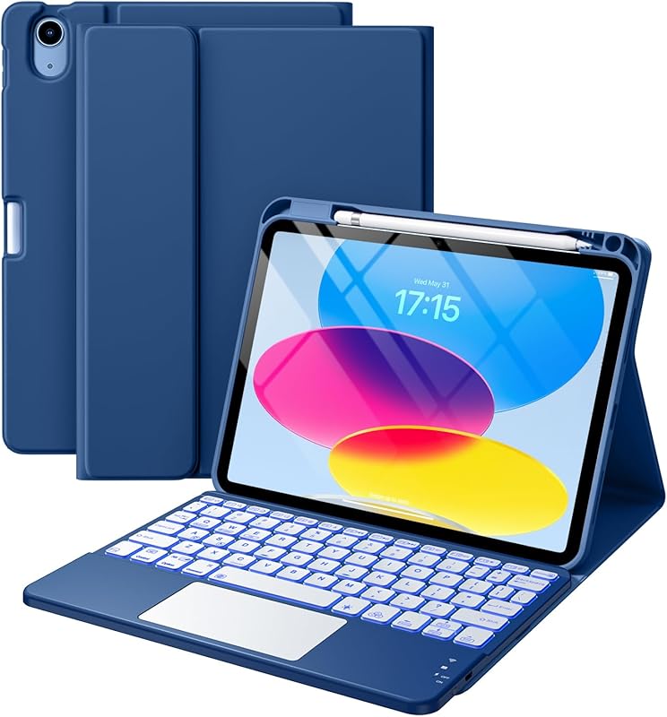 Harvopu iPad Keyboard Case for 11th/10th Gen: Detachable Keyboard, 7-C