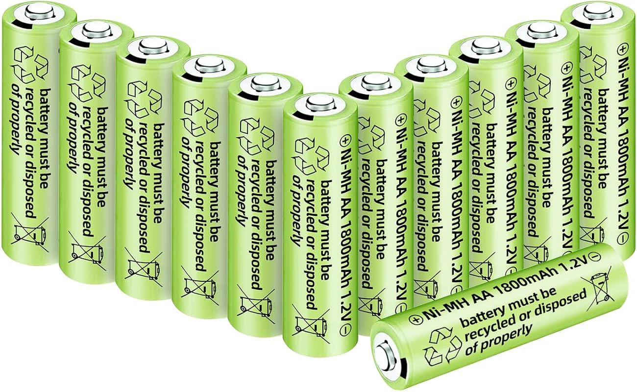 Fytoo 12-Pack 1.2V 1800mAh Ni-MH AA Rechargeable Batteries for Microph