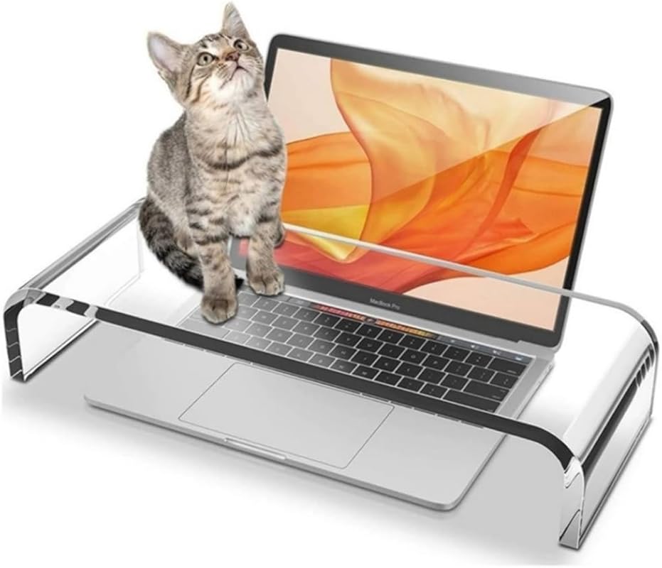 Clear Acrylic Cat-Proof Laptop Stand Keyboard Protector - 19.7-inch Mo