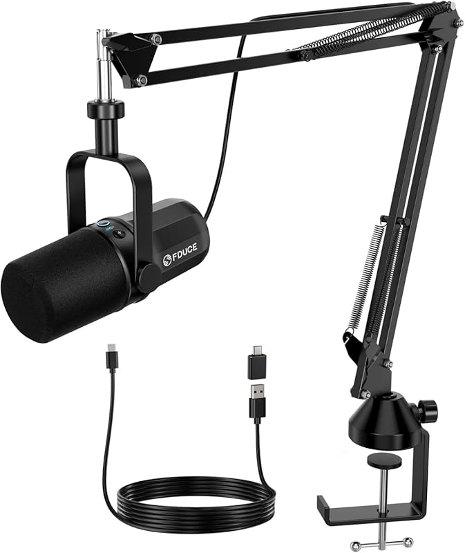 FDUCE SL40+ XLR/USB Dynamic Microphone for Podcasting and Streaming wi