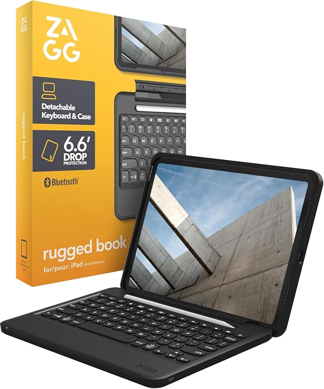 ZAGG Rugged Book iPad Keyboard Case for 11th/10th Gen: Military-Grade