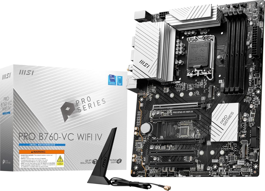 MSI PRO B760-VC WiFi IV ProSeries ATX Motherboard Intel LGA1700 DDR5 P