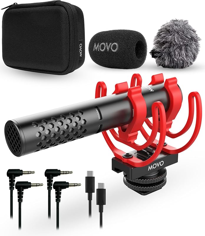 Movo X1-Mini Video Shotgun Mic for Camera with Supercardioid 3.5mm/USB