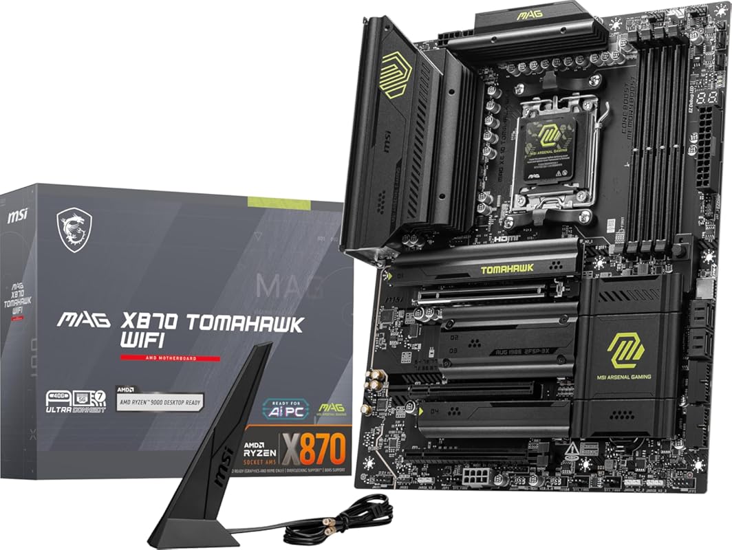 MSI MAG X870 Tomahawk WiFi ATX AMD AM5 Motherboard with DDR5, PCIe 5.0
