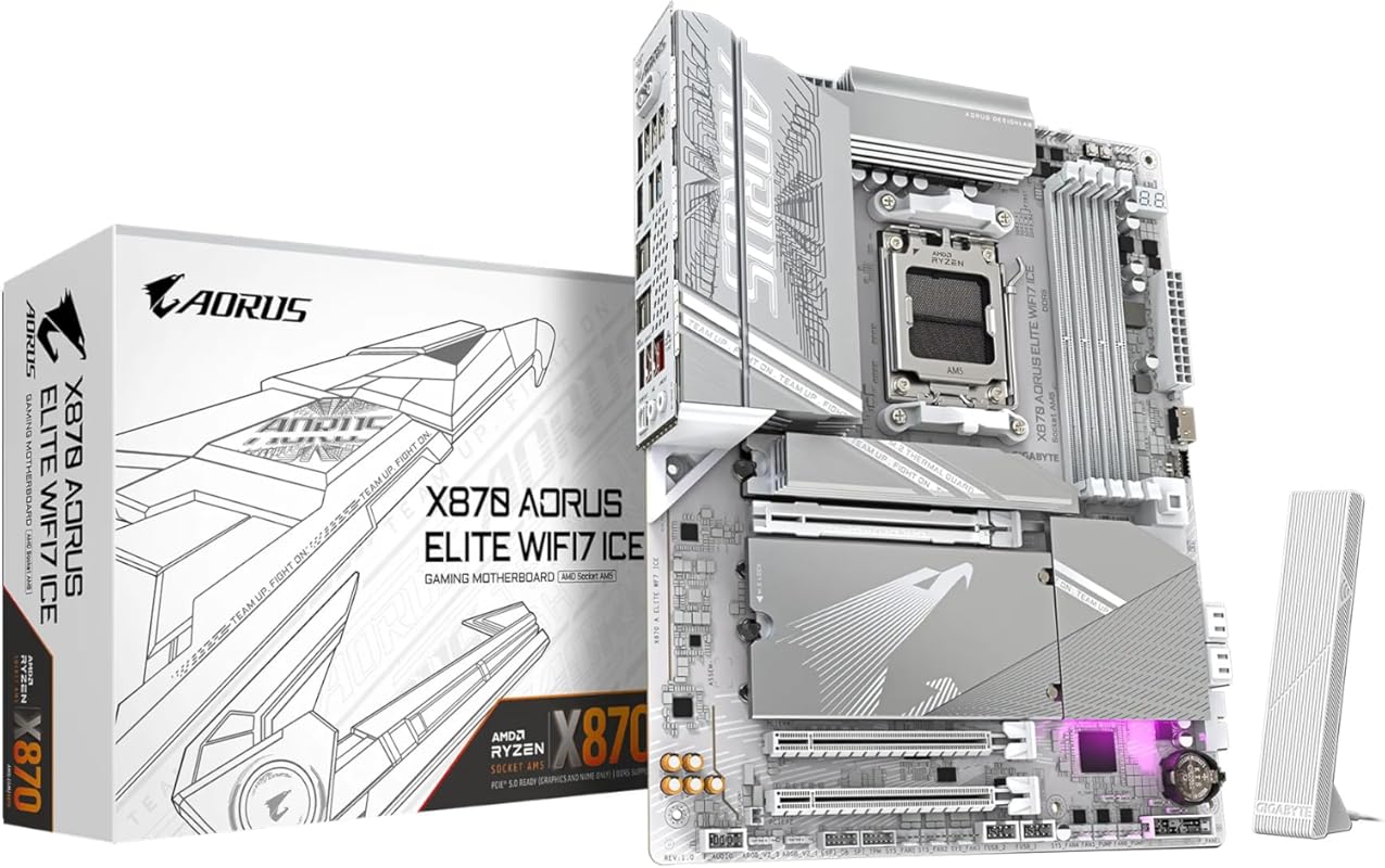 GIGABYTE X870 AORUS Elite WIFI7 AM5 ATX Motherboard with PCIe 5.0, USB