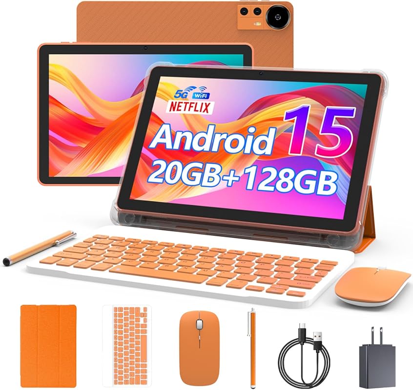 10-inch Android 15 Tablet: 20GB RAM, 128GB+2TB, Quad-Core, 1280x800, W