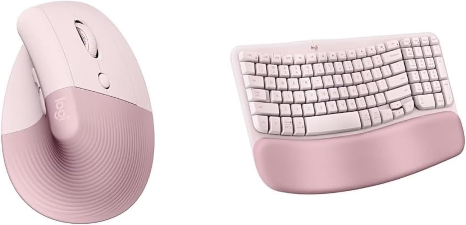 Logitech Wave Keys Keyboard Lift Vertical Mouse Bundle Cushioned Palm 