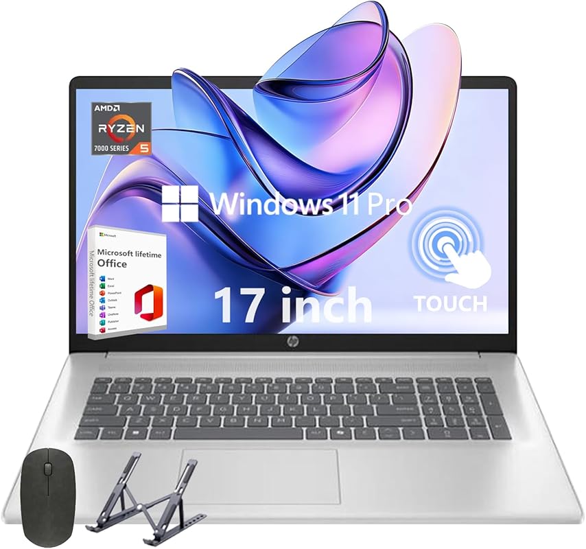 HP 17 Laptop: AMD Ryzen 5, 32GB RAM, 1TB SSD, 17.3-inch FHD Display, L