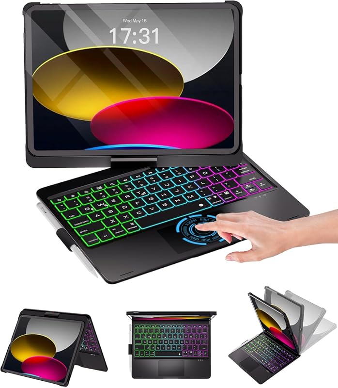 Baisla iPad Keyboard Case for iPad 10th/11th, Air 11, Pro 11 - 360° Sw