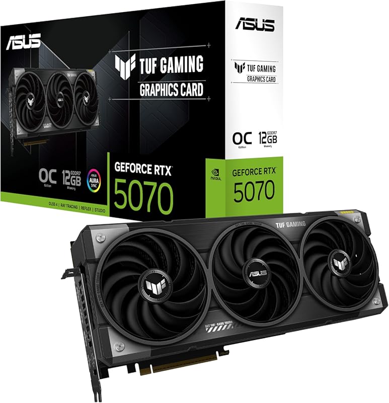 ASUS TUF RTX 5070 12GB GDDR7 OC Graphics Card with PCIe 5.0, HDMI/DP 2