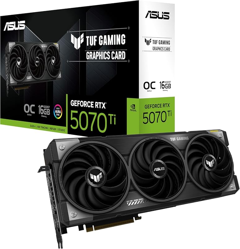 ASUS TUF RTX 5070 Ti 16GB GDDR7 OC Graphics Card: PCIe 5.0, HDMI/DP 2.