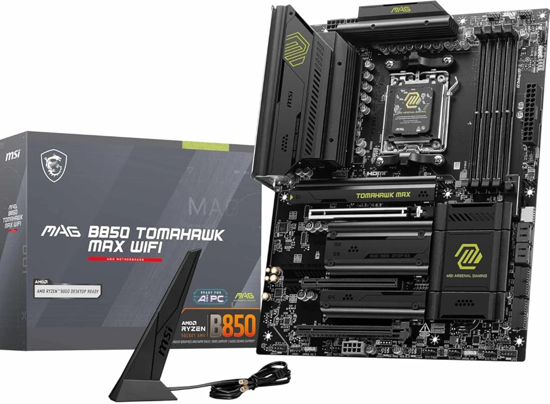 MSI MAG B850 Tomahawk MAX WiFi AM5 ATX Motherboard for Ryzen 9000/8000