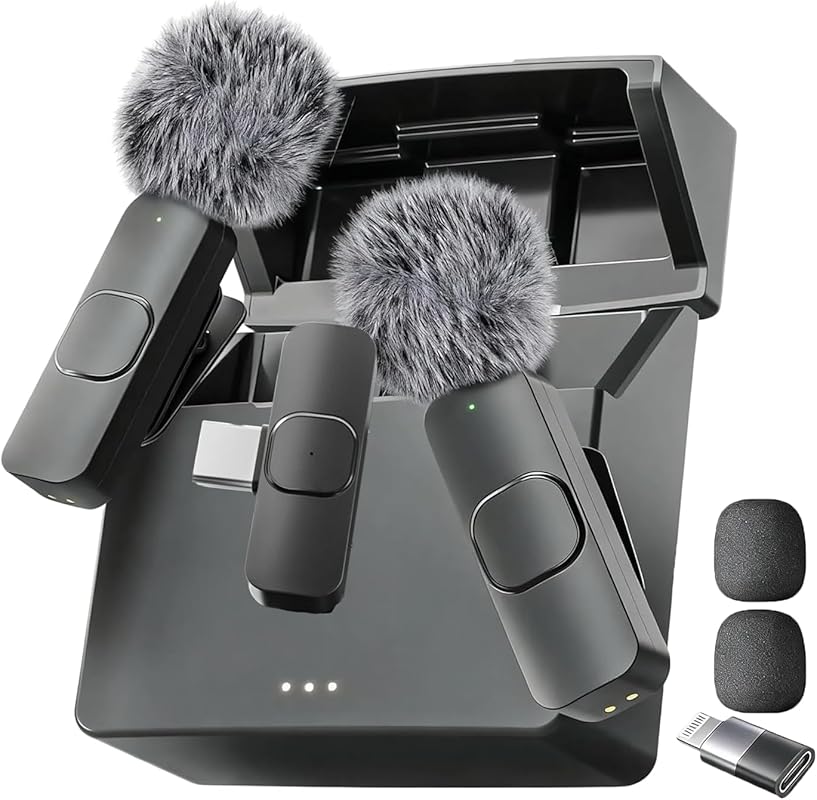 Mini Mic Pro 2-Pack Wireless Microphone for iPhone iPad Android USB-C 