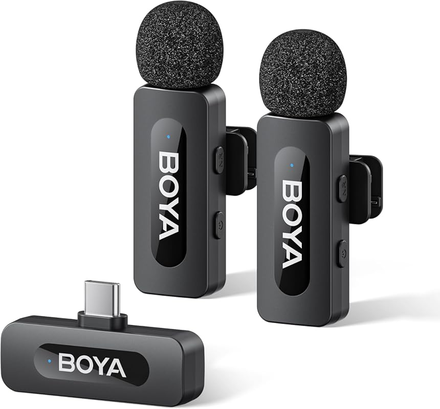 BOYA BY-V20 Wireless Mic for iPhone 15/16 Android - USB-C Lapel Mic 32