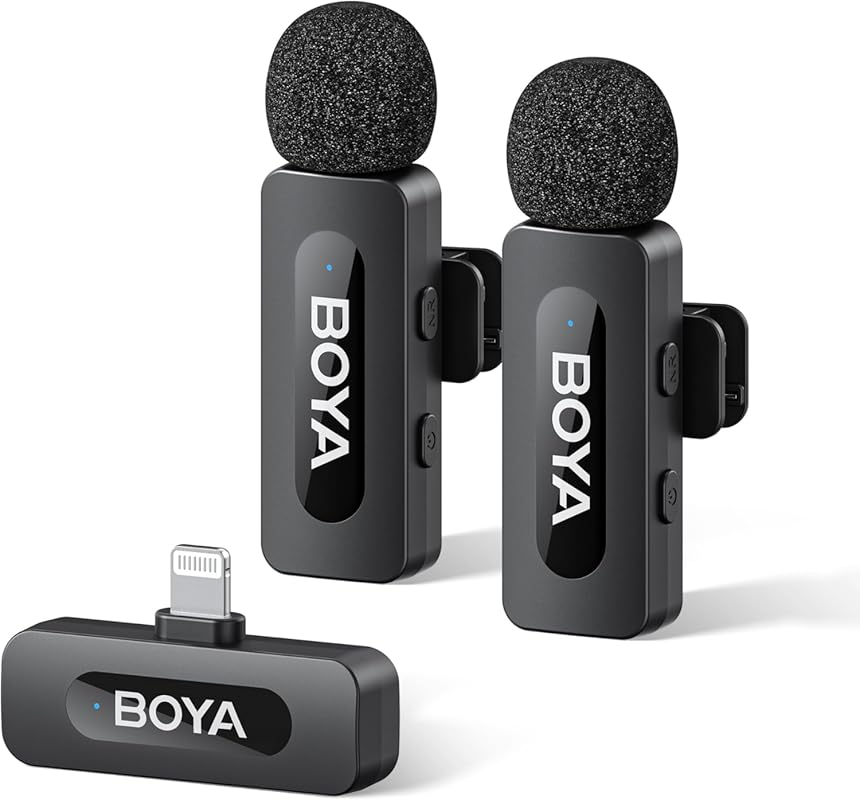 BOYA by-V2 Wireless Microphone for iPhone iPad: MFi Certified Lightnin