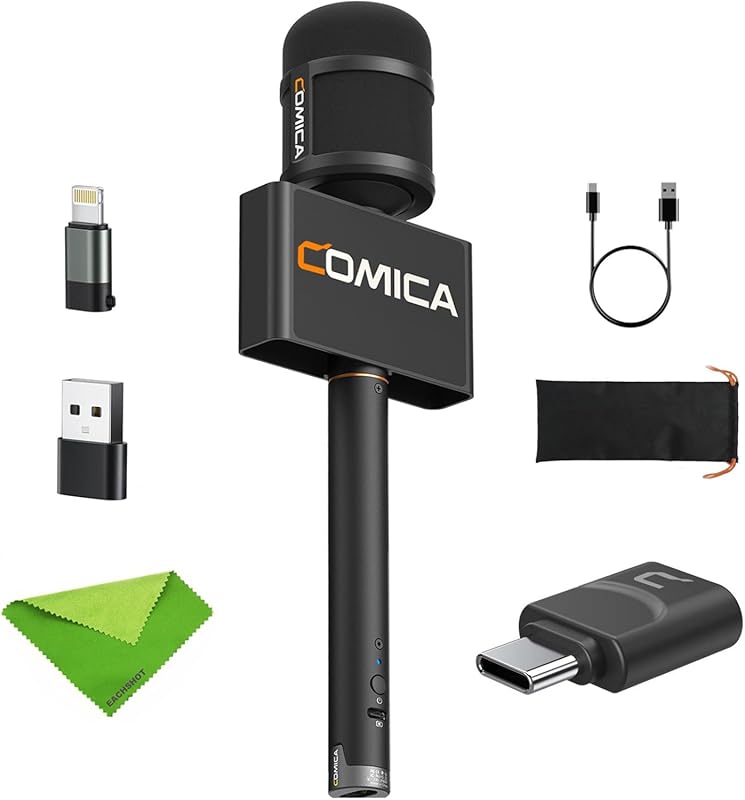 COMICA Revo S Wireless Handheld Interview Mic USB-C Compatible iPhone 