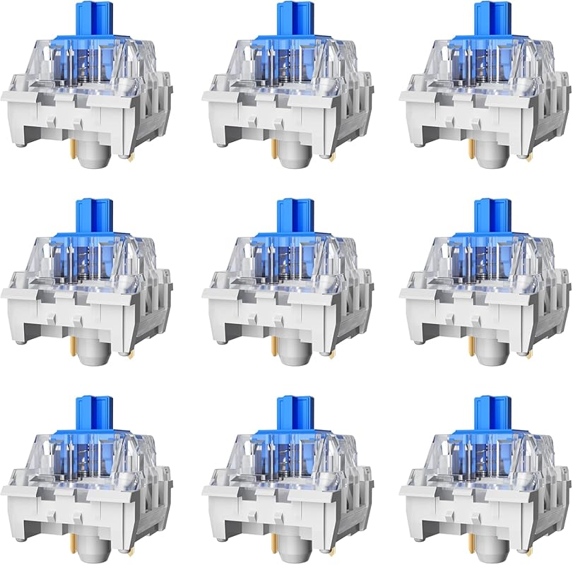 Zhouwang 108PCS Blue Switches 3 Pin Replacement for Dustproof Mechanic
