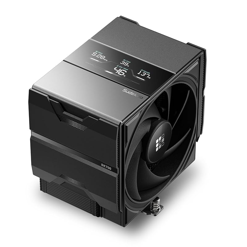 SK700V AM5 CPU Cooler with 7 Heatpipes, Digital Display, 120mm FDB PWM