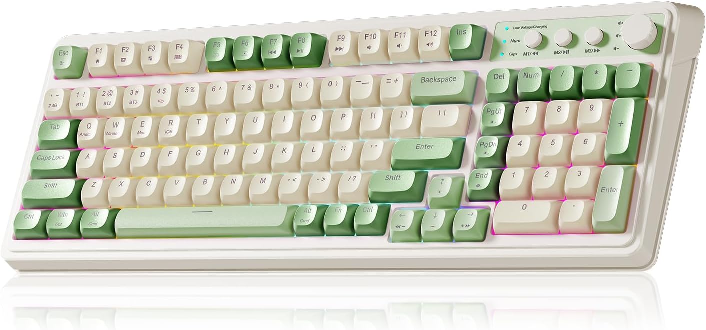 AULA S99 Wireless Gaming Keyboard Tri-Mode Creamy Number Pad RGB Backl