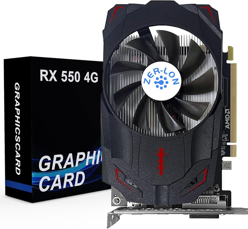 Radeon RX 550 4GB GDDR5 Gaming GPU with 128-bit PCIe 3.0, 1183MHz, HDM