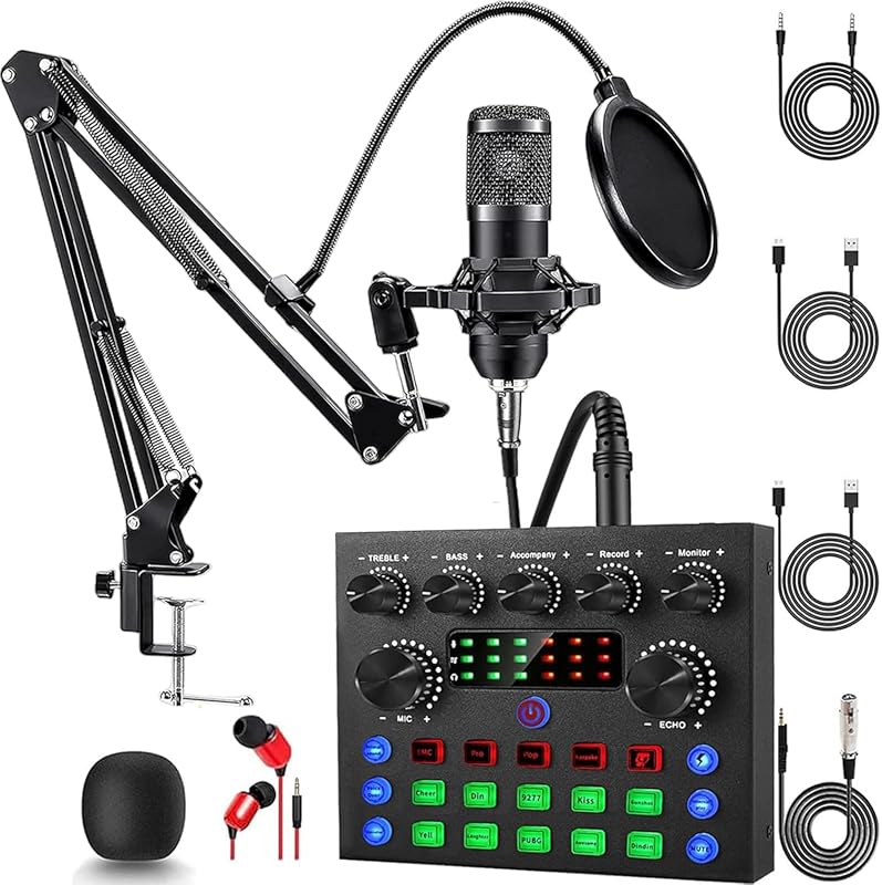 ALSO GO Bundle with BM-800 Mic & V8s Sound Card for Recording, Singing