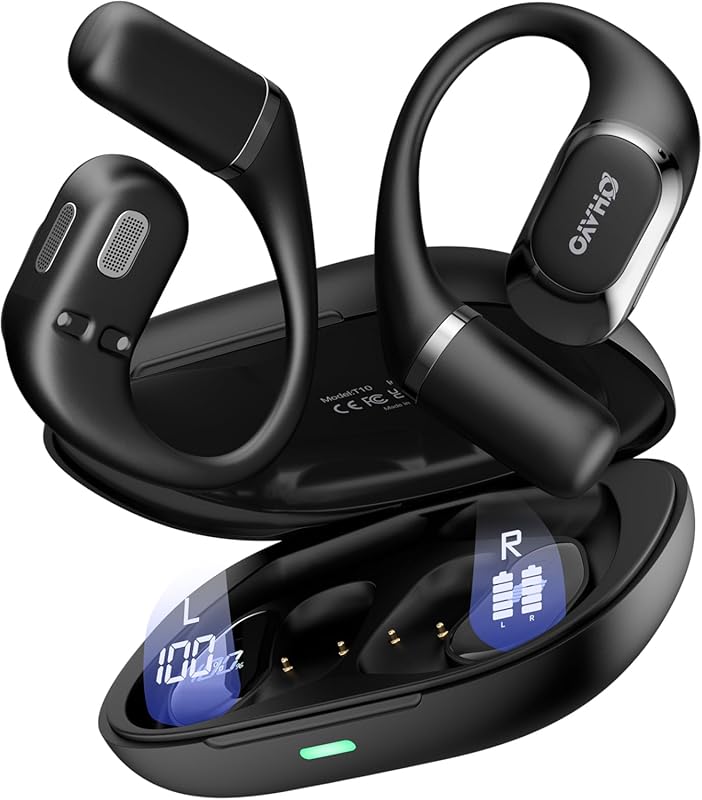 OHAYO Open Ear Headphones: 40H Battery, IPX6 Waterproof, Touch Control