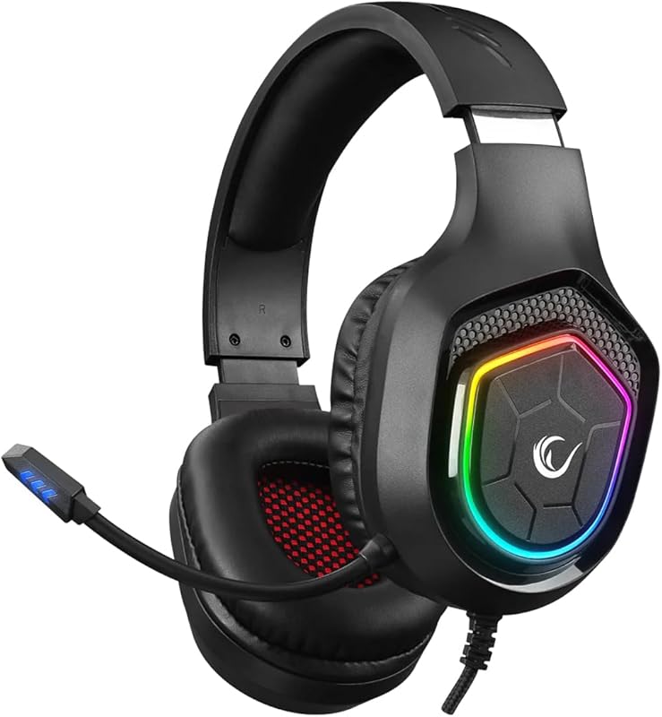 Rampage RM-K90 Wired Gaming Headset with RGB, 50mm Drivers, Noise-Canc