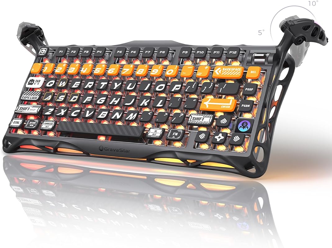 GravaStar Mercury K1 Pro Wireless Mechanical Gaming Keyboard, 75% RGB,