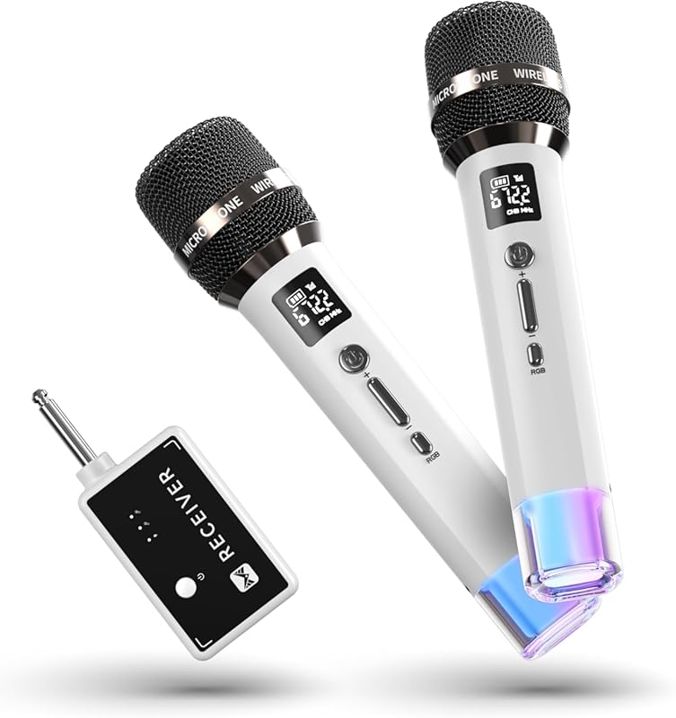 Wireless Karaoke Microphone: One-to-One Chip, 40H Battery, 200FT Range