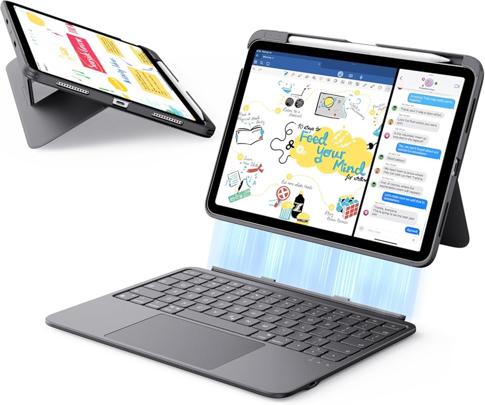 ESR Flex Keyboard Case for iPad 11th/10th Gen - Ultra-Light Magnetic D