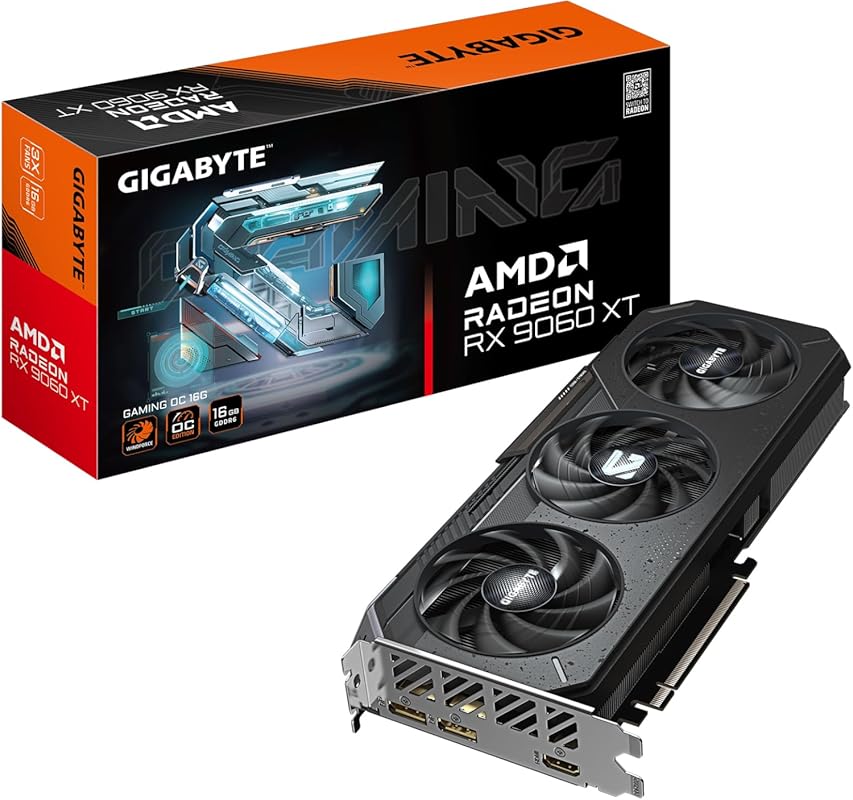 GIGABYTE Radeon RX 9060 XT Gaming OC 16GB Graphics Card - PCIe 5.0, 16