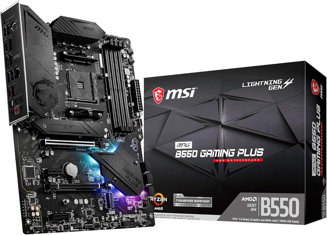 MSI MPG B550 Gaming Plus V1 ATX Motherboard: Ryzen 5000, DDR4, PCIe 4.