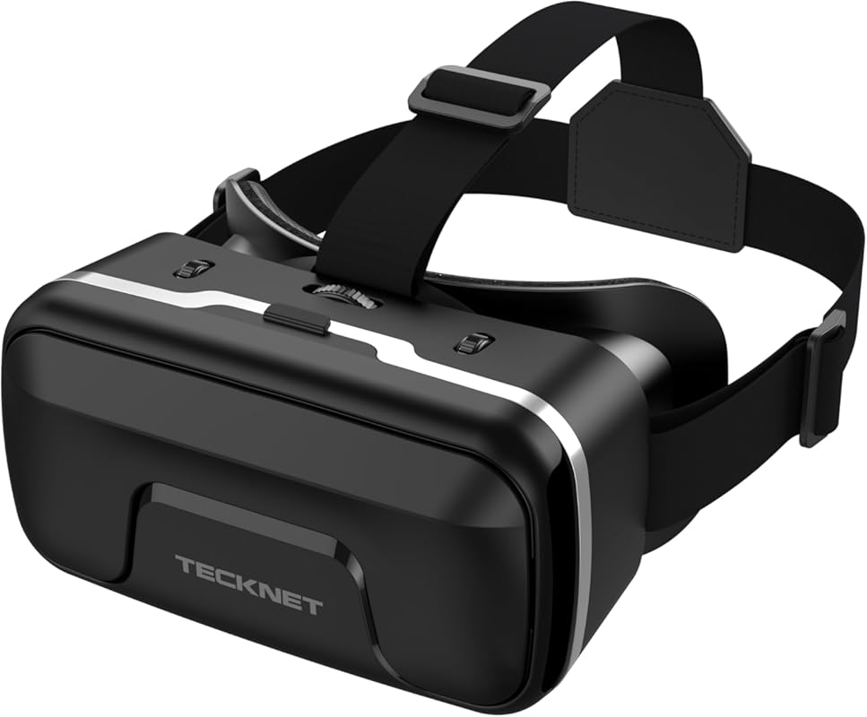 TECKNET VR Headset for Phone with HD 110° FOV and Anti-Blue Lenses - A