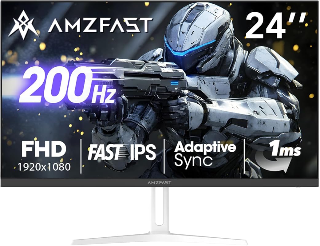 Amzfast 24-inch Gaming Monitor: 200Hz, FHD 1080p, Fast IPS, 110% sRGB,
