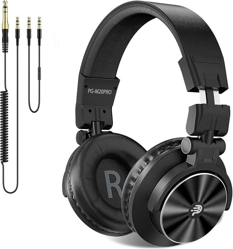 PUPGSIS Over Ear Wired Studio Monitor Headphones with 40kHz Hi-Res Aud
