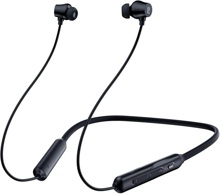 Rythflo wireless neckband headphones with AI noise cancelling, 3 mics