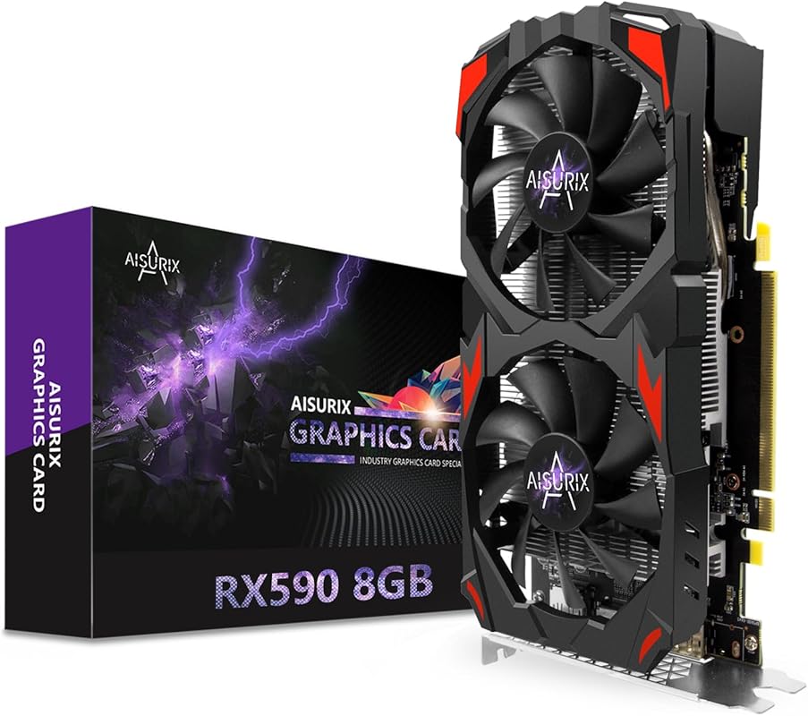 AMD RX 590 Graphics Card 8GB GDDR5 256-Bit with Gaming Performance, 2x