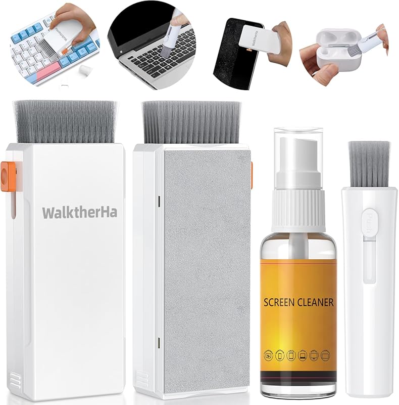 All-in-One Keyboard Cleaner Kit with Car Screen Spray - Retractable Br