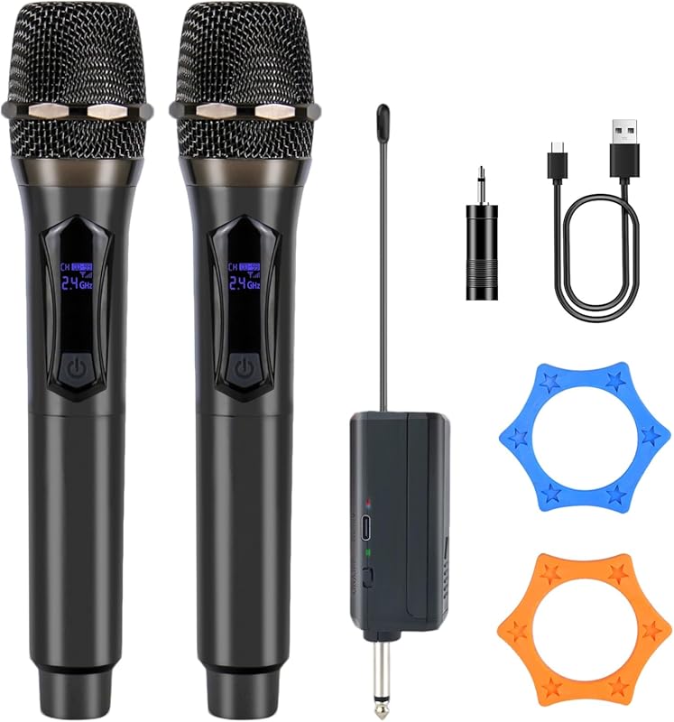 Wireless Karaoke Microphone with 160ft Range, Plug-and-Play Handheld D