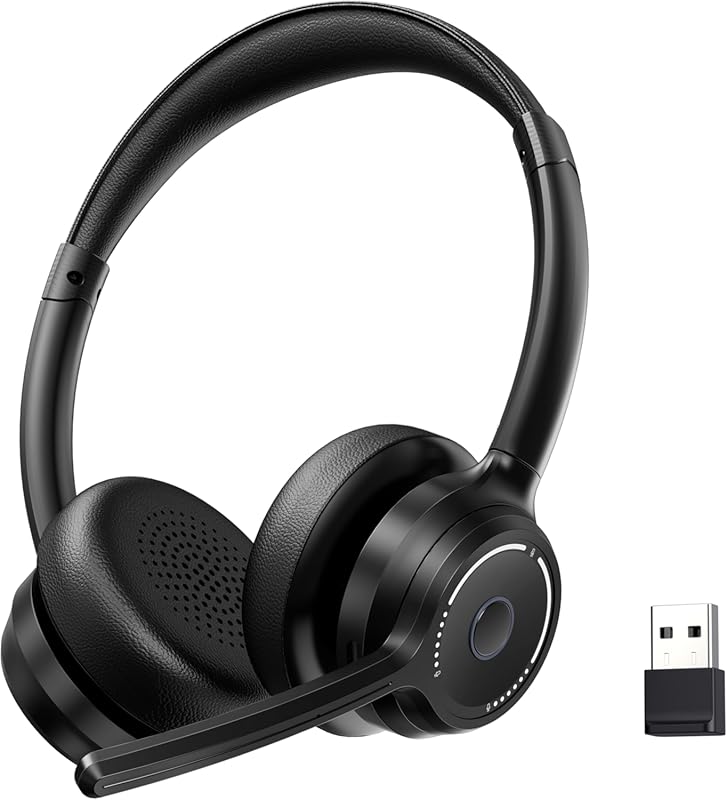 2026 Upgraded Wireless Headset with Mic: Bluetooth Noise Cancelling wi